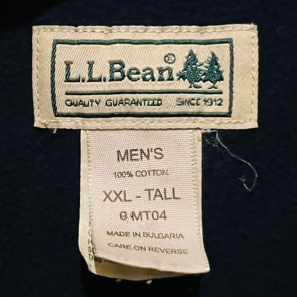 LL Bean Shirt Men 2XL Navy Heavy Chamois Work Overcoat Vintage XXL - Picture 6 of 16